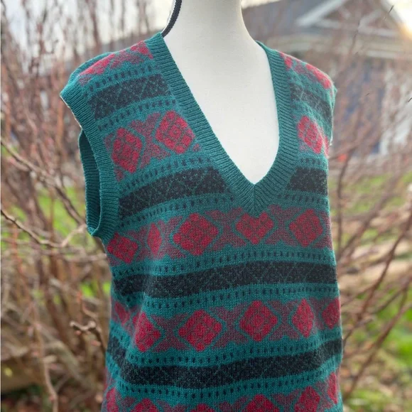 Hunting Horn Shetland Wool Vest Sz M/Lg - Picture 2 of 6